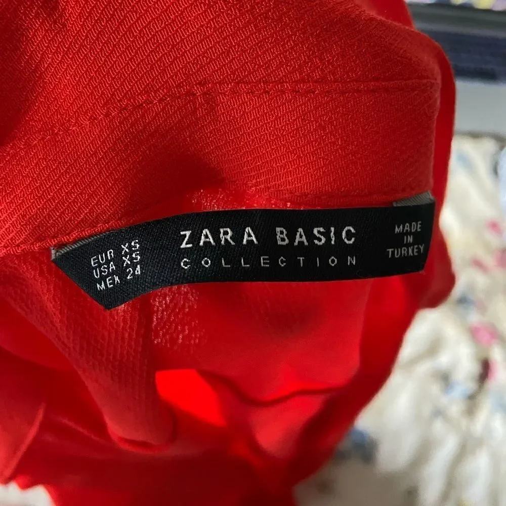 Zara Red Button Up Blouse - Picture 4 of 4